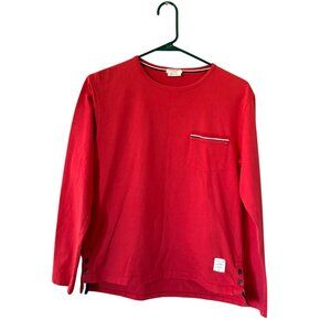 Thom Browne Mens Long Sleeve Mid Weight Tshirt Size 1 Small Red
